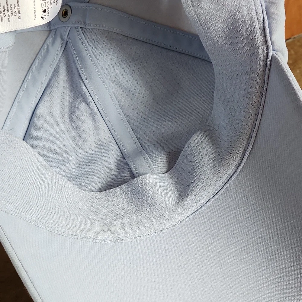 lululemon Baby Blue baseball cap with Silver Metal logo On Side - Picture 6 of 11